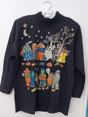 Vintage Black Halloween Costume Character tshirt